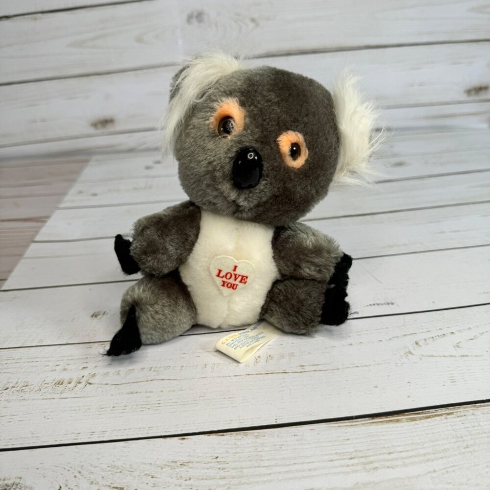 Vintage C.A. Toys Australia Koala Bear‎ Plush 6" Stuffed Animal Love You Heart